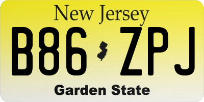 NJ license plate B86ZPJ