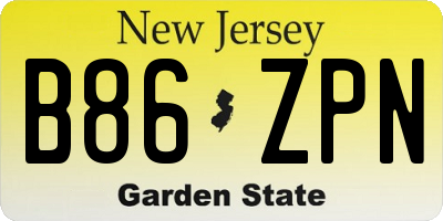NJ license plate B86ZPN