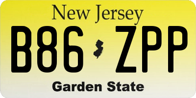 NJ license plate B86ZPP