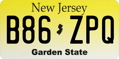 NJ license plate B86ZPQ