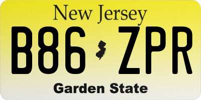 NJ license plate B86ZPR