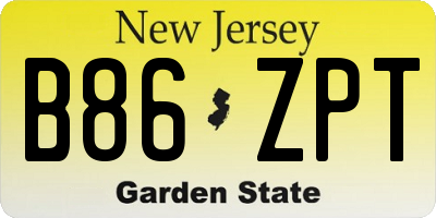 NJ license plate B86ZPT