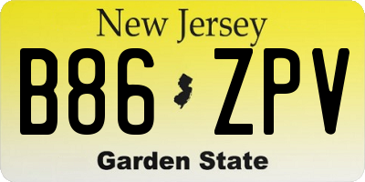 NJ license plate B86ZPV
