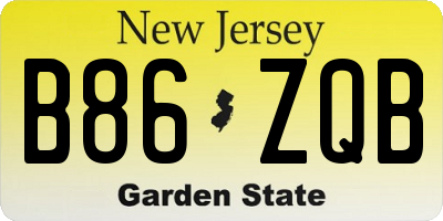 NJ license plate B86ZQB