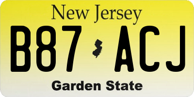 NJ license plate B87ACJ