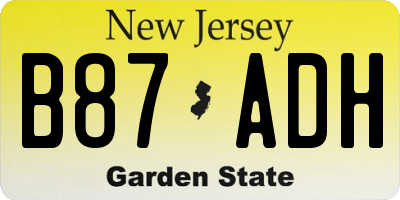 NJ license plate B87ADH