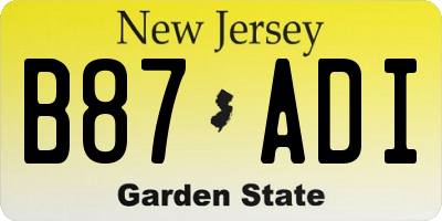 NJ license plate B87ADI