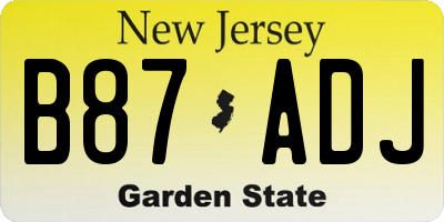 NJ license plate B87ADJ