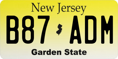NJ license plate B87ADM