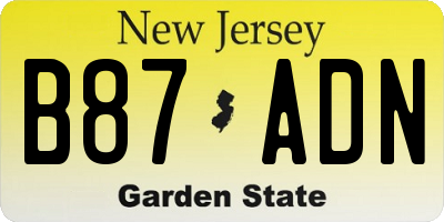 NJ license plate B87ADN