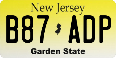 NJ license plate B87ADP
