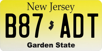 NJ license plate B87ADT