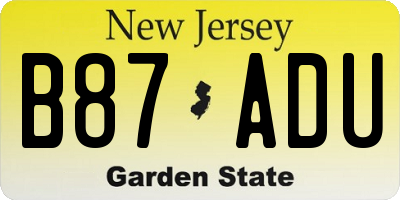 NJ license plate B87ADU