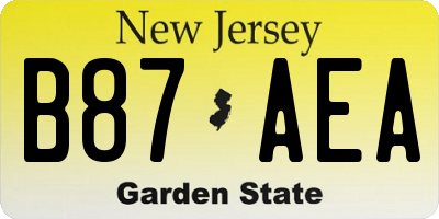 NJ license plate B87AEA