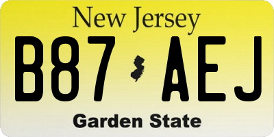NJ license plate B87AEJ
