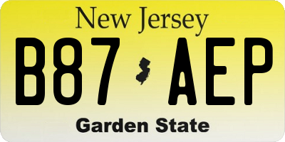 NJ license plate B87AEP