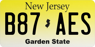 NJ license plate B87AES