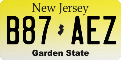 NJ license plate B87AEZ