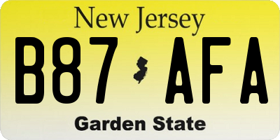 NJ license plate B87AFA