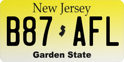 NJ license plate B87AFL