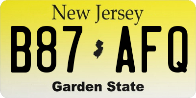 NJ license plate B87AFQ