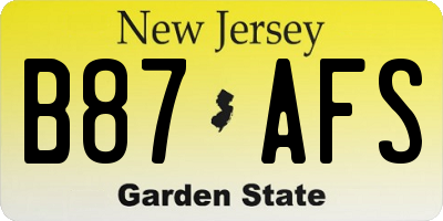NJ license plate B87AFS
