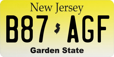 NJ license plate B87AGF