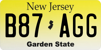 NJ license plate B87AGG