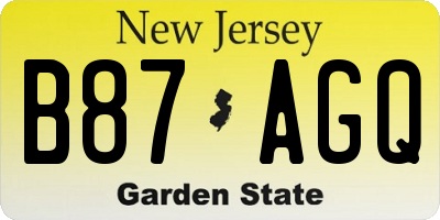 NJ license plate B87AGQ