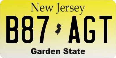 NJ license plate B87AGT