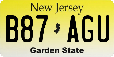 NJ license plate B87AGU