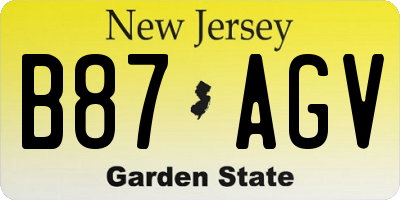 NJ license plate B87AGV