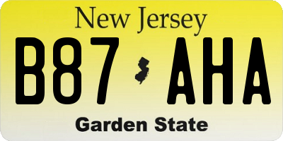 NJ license plate B87AHA