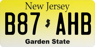 NJ license plate B87AHB