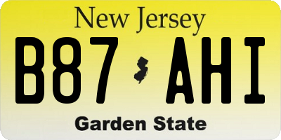 NJ license plate B87AHI