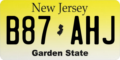 NJ license plate B87AHJ