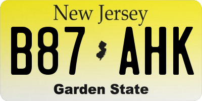 NJ license plate B87AHK