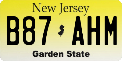 NJ license plate B87AHM