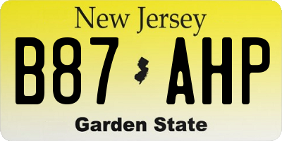 NJ license plate B87AHP