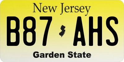 NJ license plate B87AHS