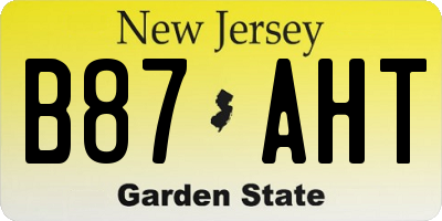 NJ license plate B87AHT