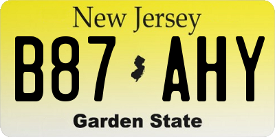 NJ license plate B87AHY