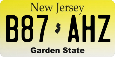 NJ license plate B87AHZ