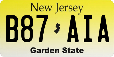 NJ license plate B87AIA