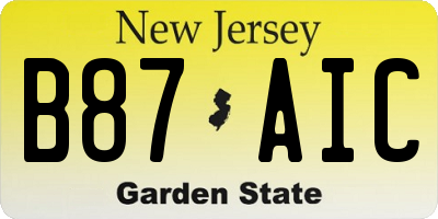 NJ license plate B87AIC