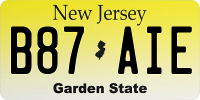 NJ license plate B87AIE