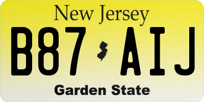 NJ license plate B87AIJ