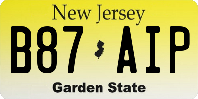 NJ license plate B87AIP