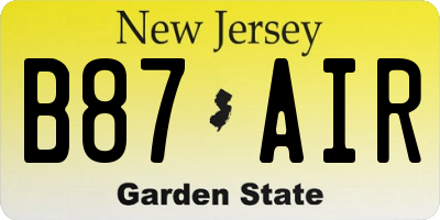 NJ license plate B87AIR
