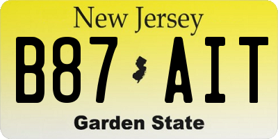 NJ license plate B87AIT